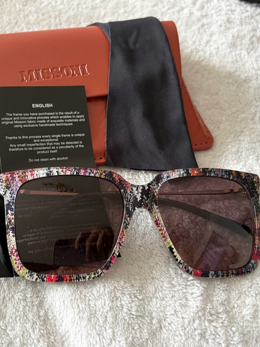 Missoni Multicolor Floral Square Sunglasses with Brown Lenses